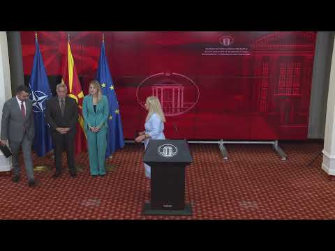 Прес-конференција на портпаролот Митева, министерот Клековски, дир. Томовски и Андоновска (МК)